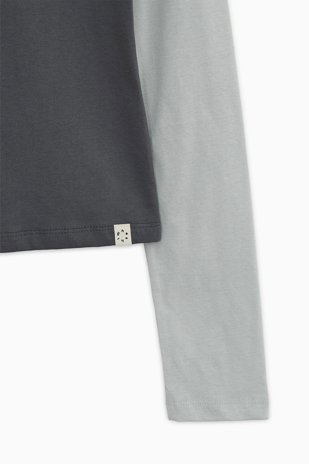 FLORAL LABEL LAYERED T-SHIRT, CHARCOAL
