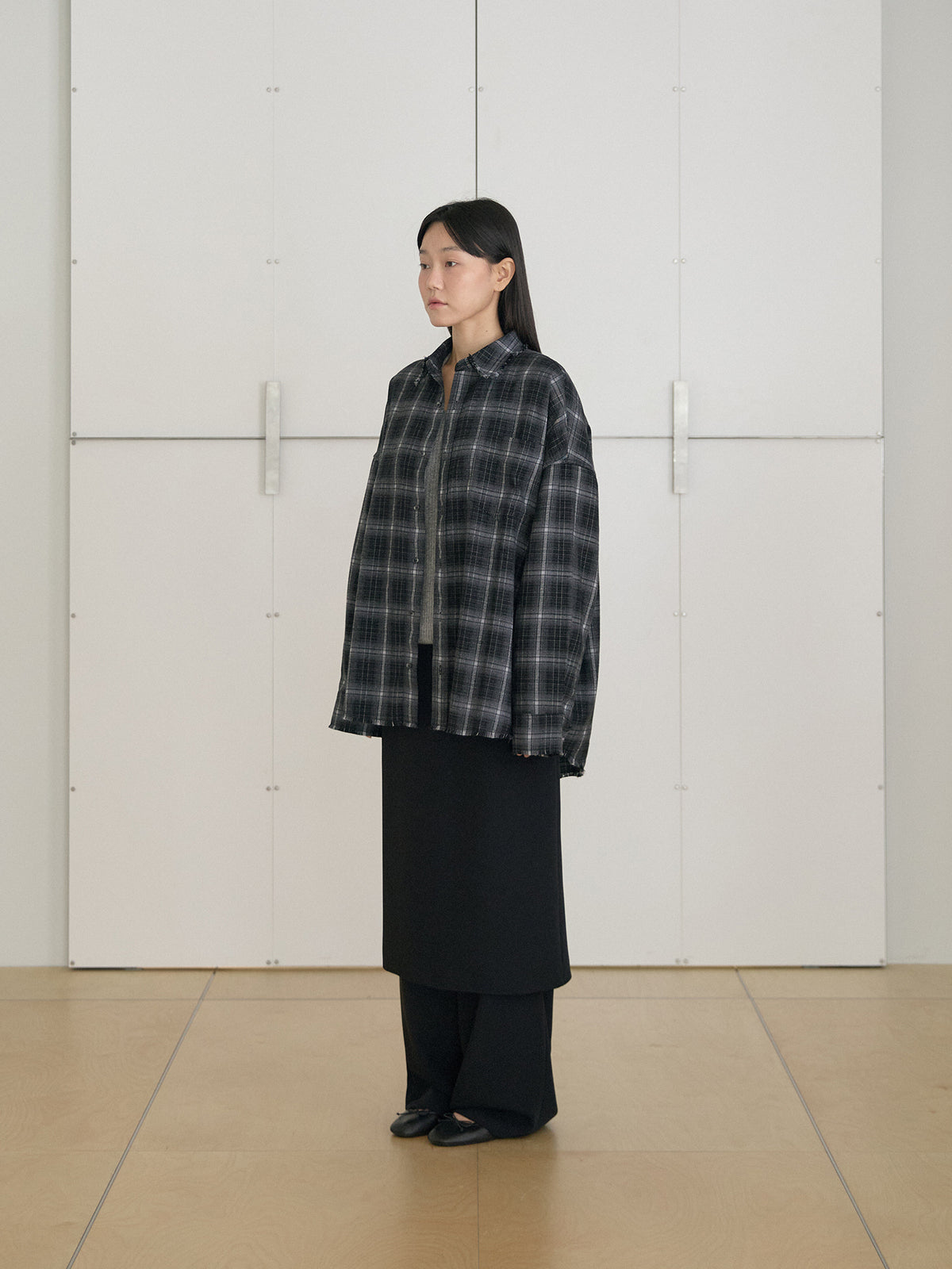 MARAN Fringe Check Shirt - Black 商品画像13/19