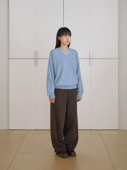 MARAN Cashmere Blend V-neck Pullover - Blue 商品画像21/21
