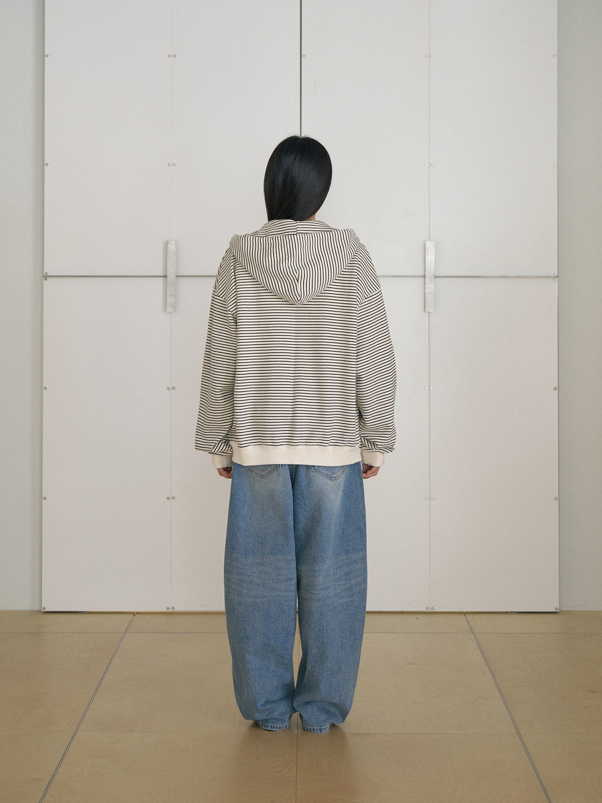MARAN Stripe Hoodie Zip-up - Ivory 商品画像16/21