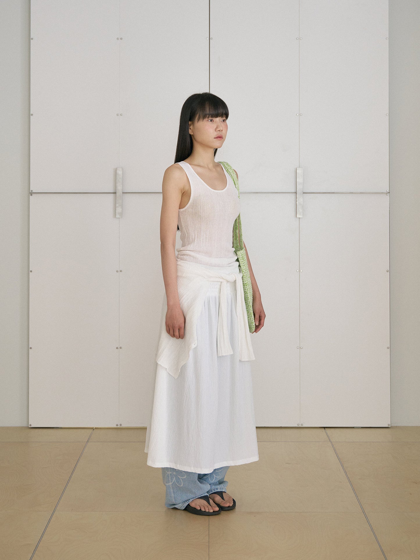 Handmade Paper Knit Bag - Green