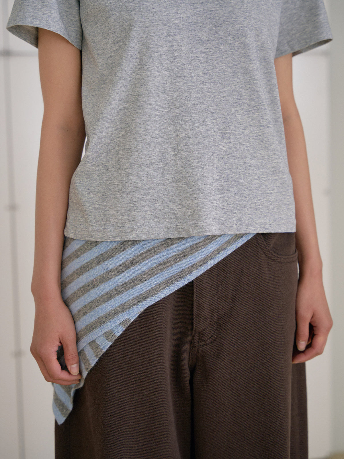 MARAN Stripe Square Scarf - Blue 商品画像14/21