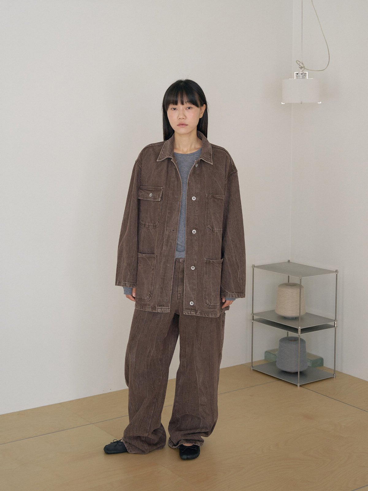Brown Crack Work Pants - Brown 8