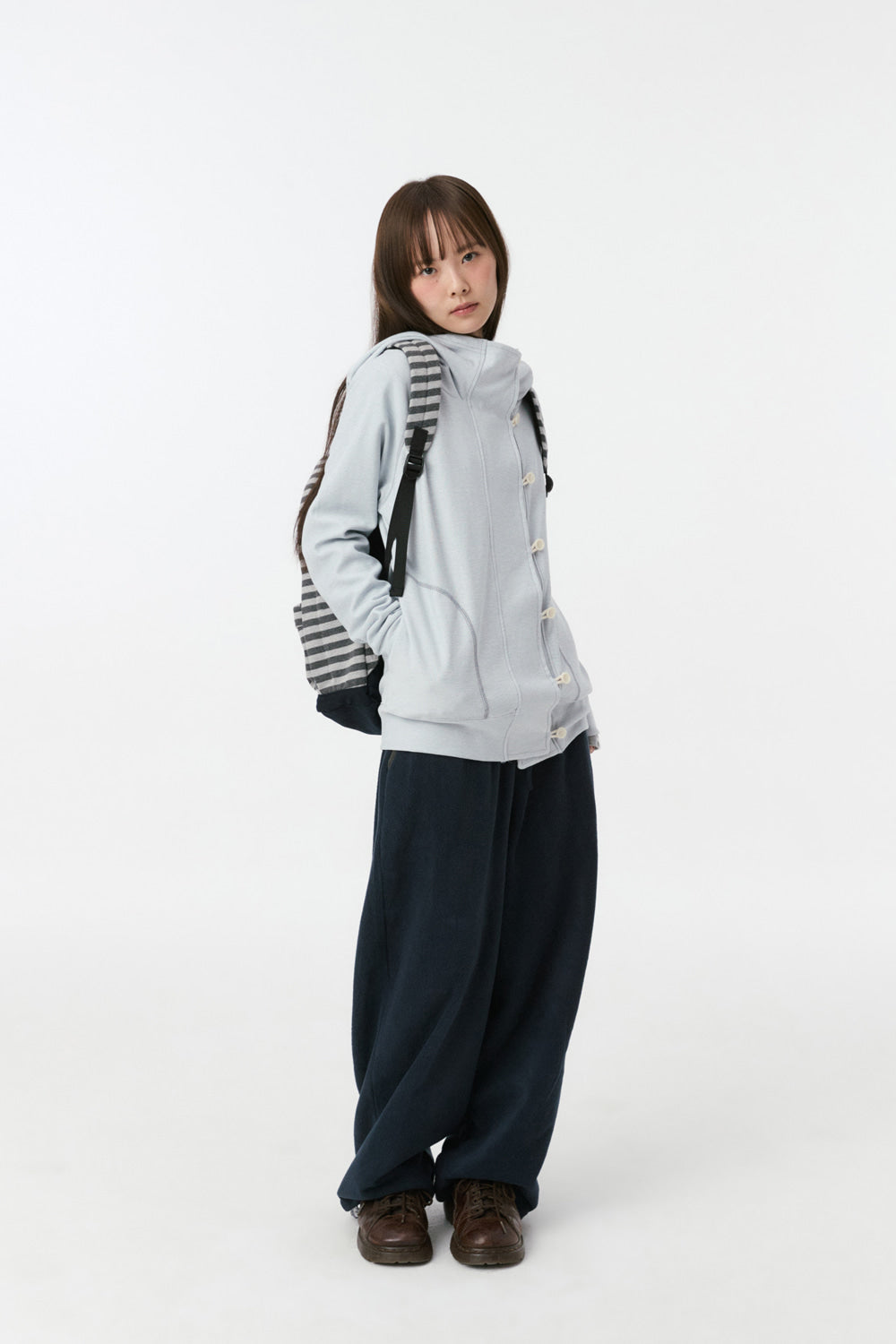 JERSEY STRIPE BACKPACK, CHARCOAL
