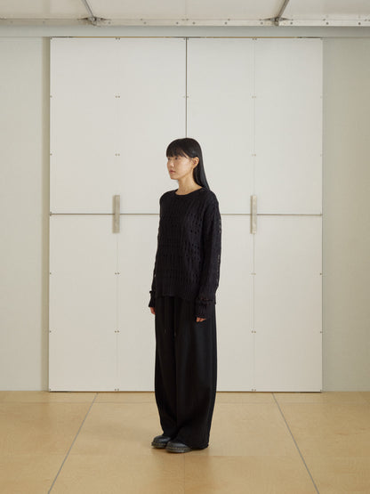 Mohair Punching Pullover - Black