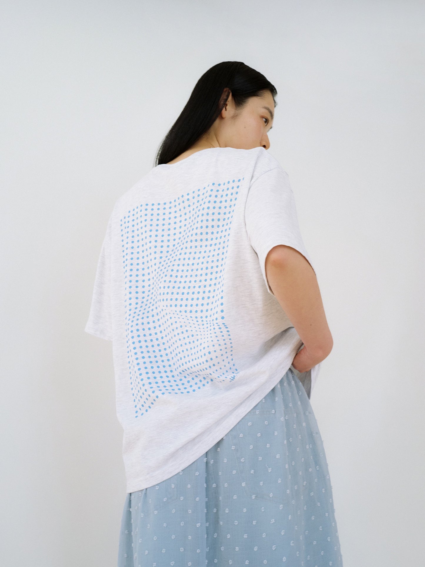 Dot Printing Short Sleeve - Light Gray