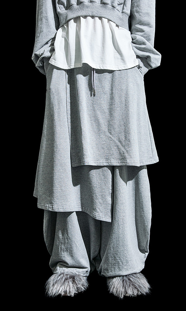 [Reculer] Sweat skirt pants Gray