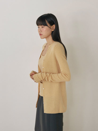Alpaca Button Cardigan - Beige 4