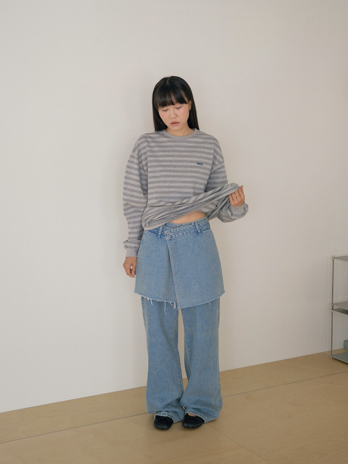 Indigo Denim Wrap Skirt - Indigo 9