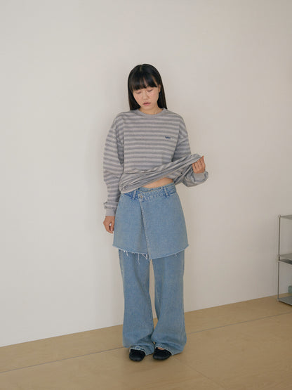 Indigo Denim Wrap Skirt - Indigo 9