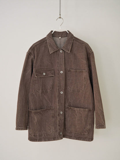 MARAN Brown Crack Coverall Jacket - Brown 商品画像18/21