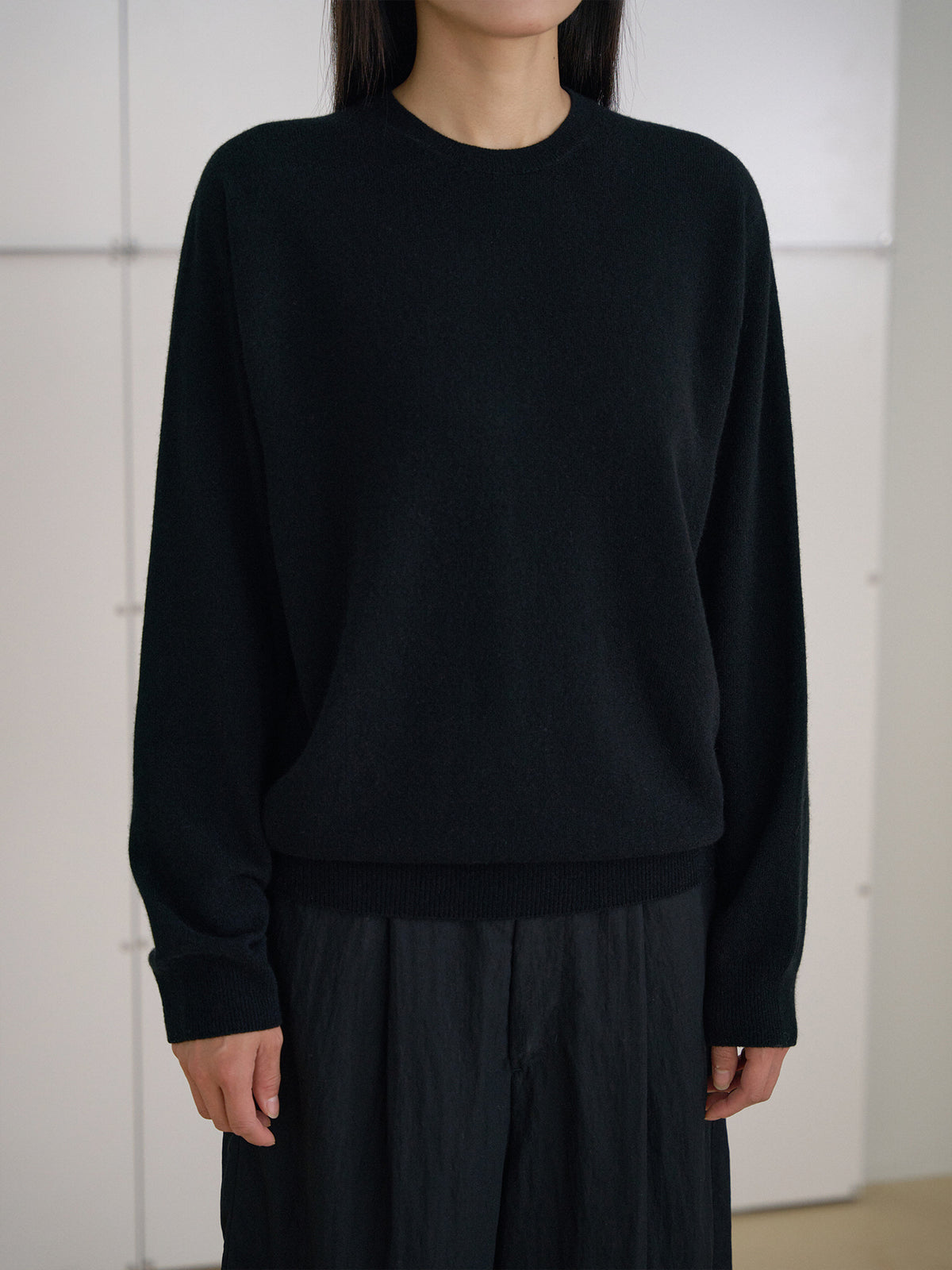 Cashmere Round Pullover - Black 8