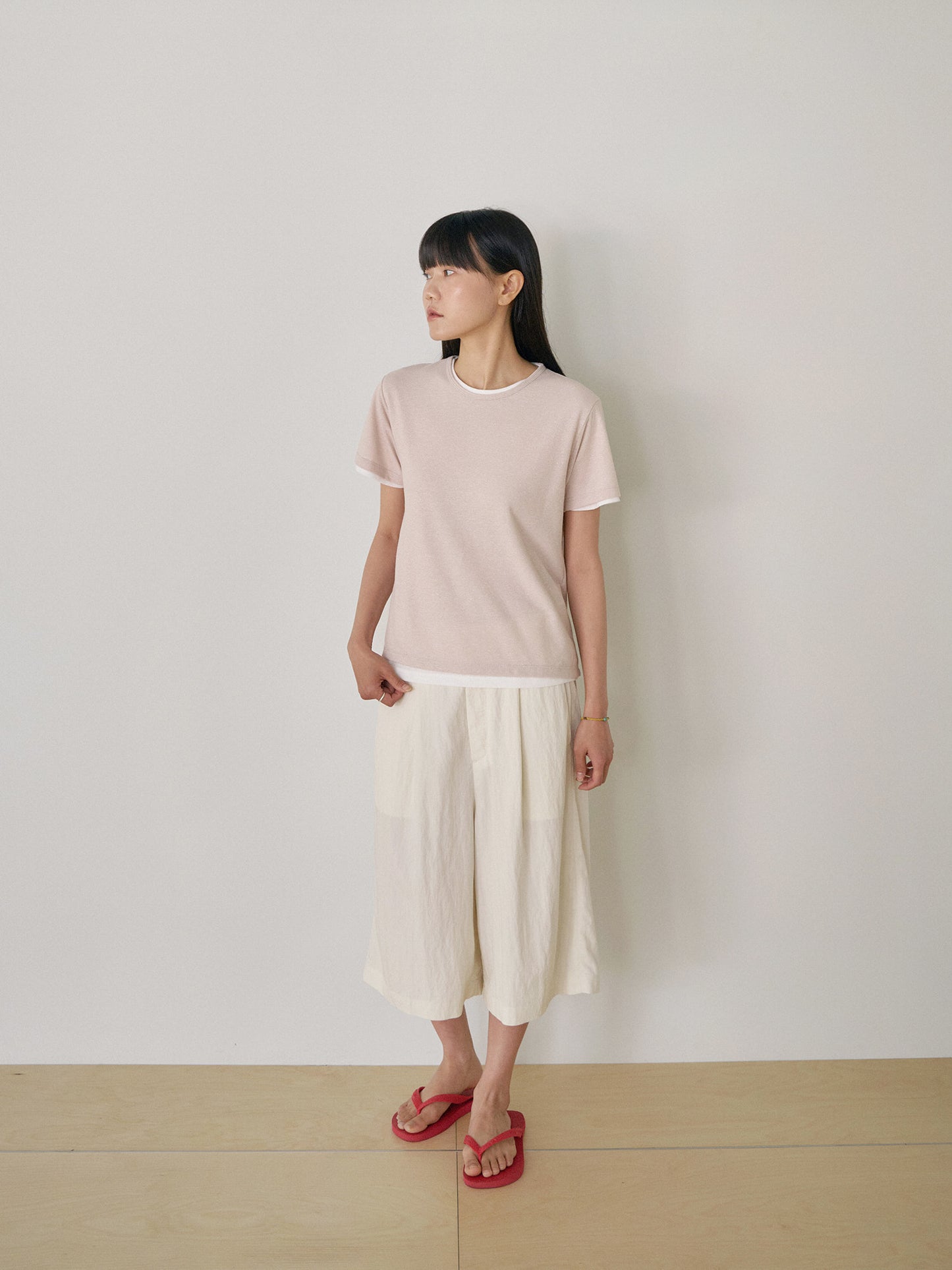 Linen Basic Short Sleeve - Beige