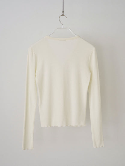MARAN Wave V-neck Rib Cardigan - Cream 商品画像19/19