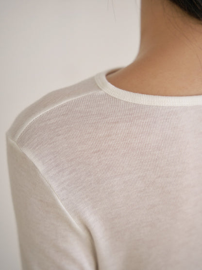 Finger Hole Long Sleeve - Ivory 12