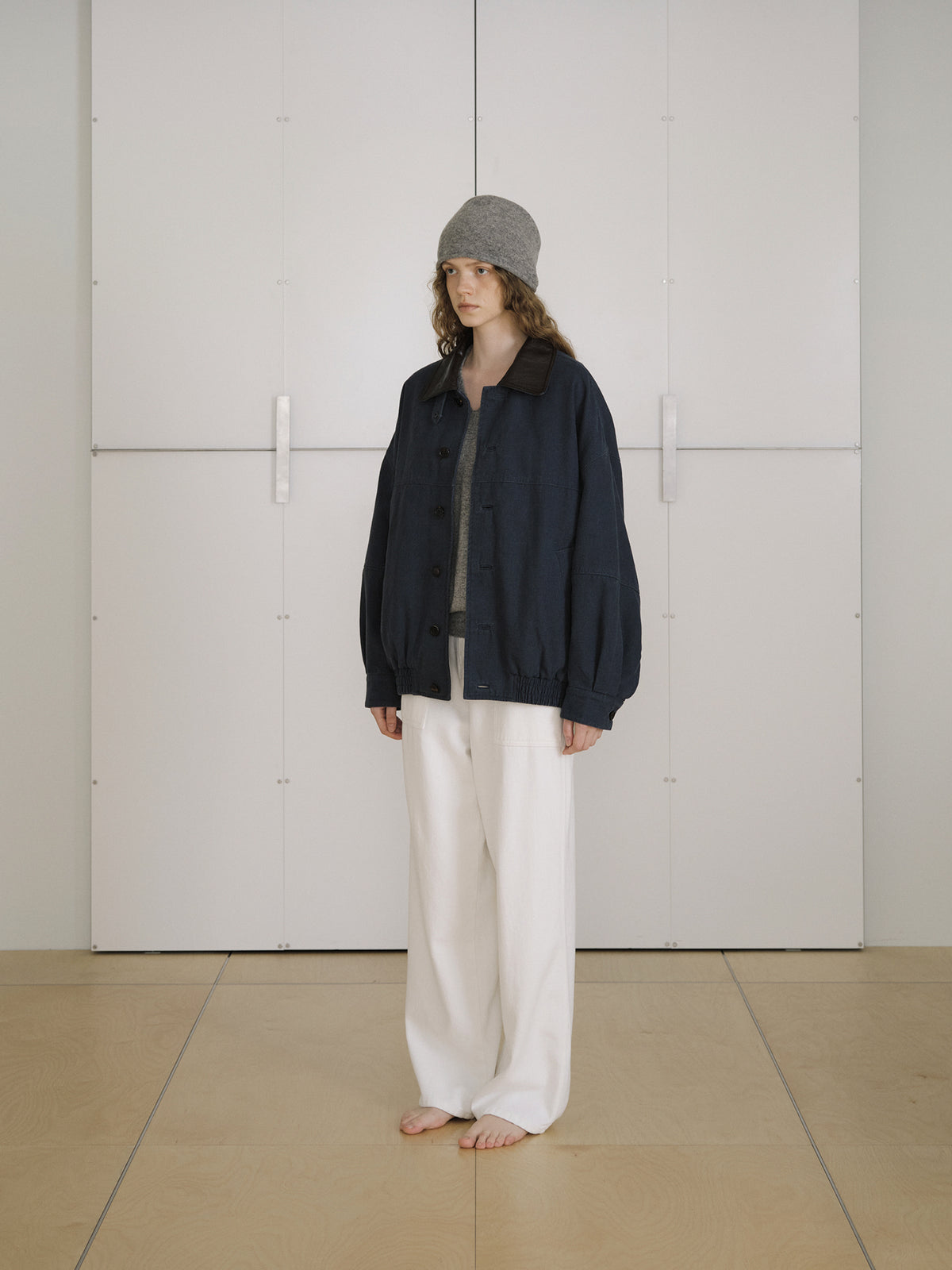Washed Oxford Blouson - Navy 7