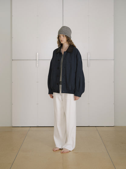 Washed Oxford Blouson - Navy 7