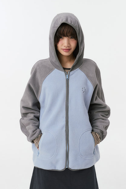MINI LOGO FLEECE ZIP-UP, SKY BLUE