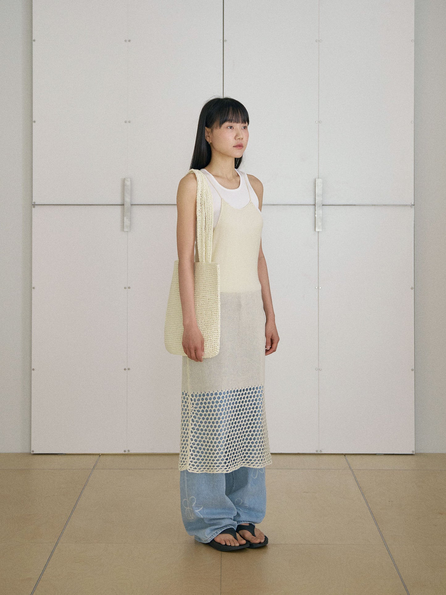 Handmade Paper Knit Bag - Ecru
