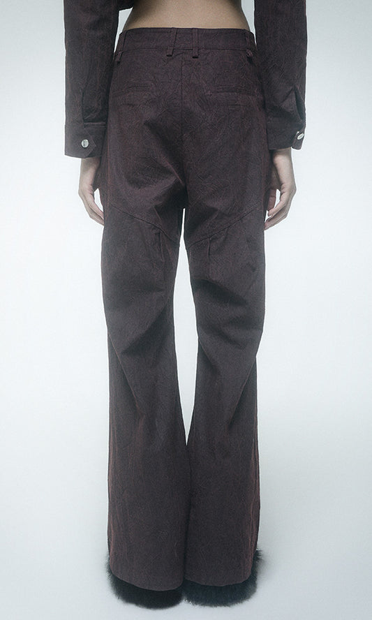 【Reculer レキュリー】Wrinkle Skirt pants Burgundy
