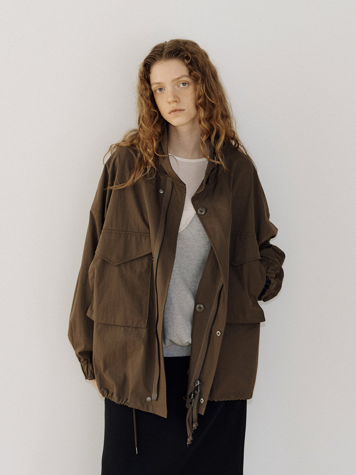 Pocket Detail Jacket - Brown 3