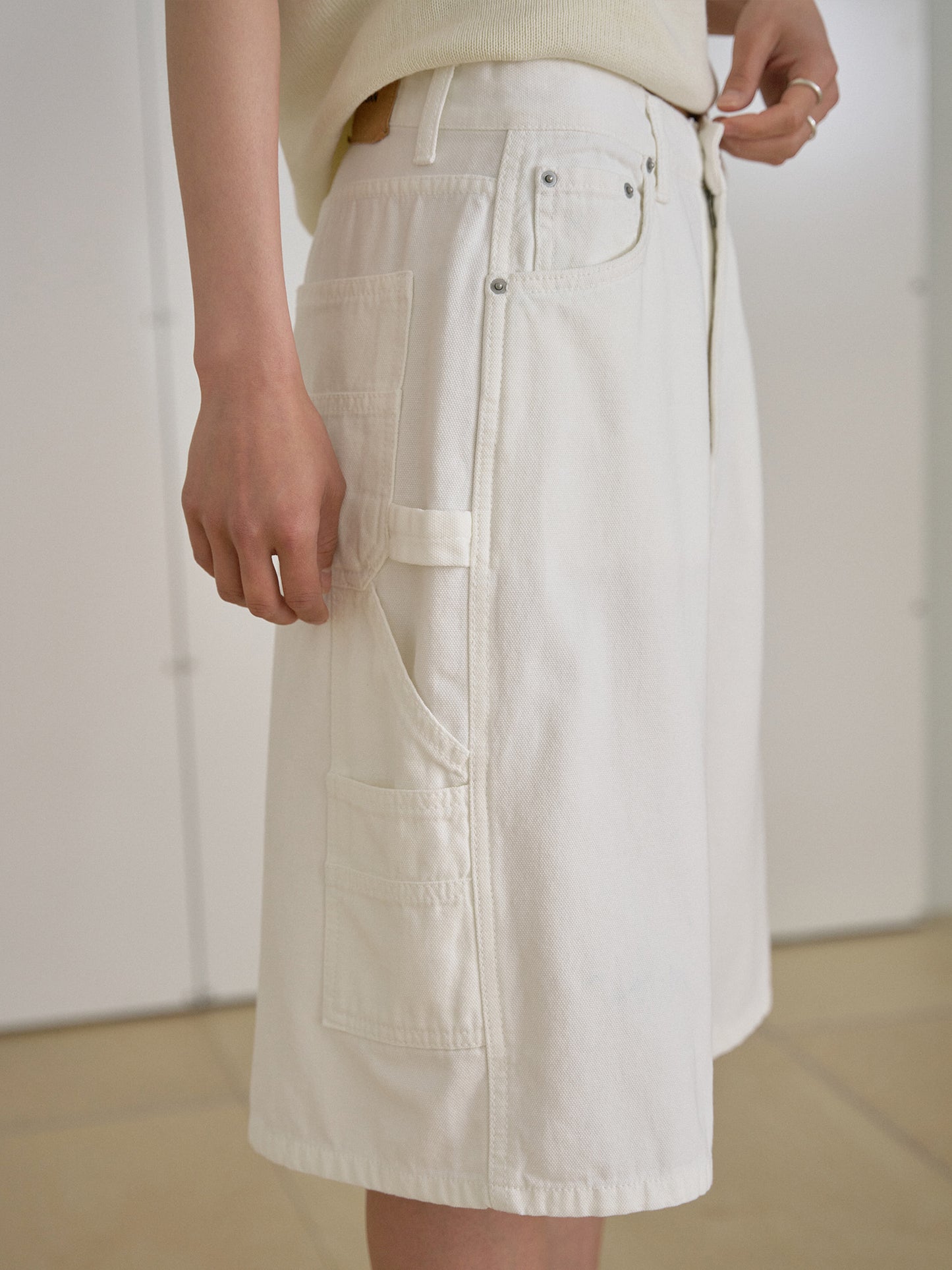 Oxford Work Half Pants - Ivory