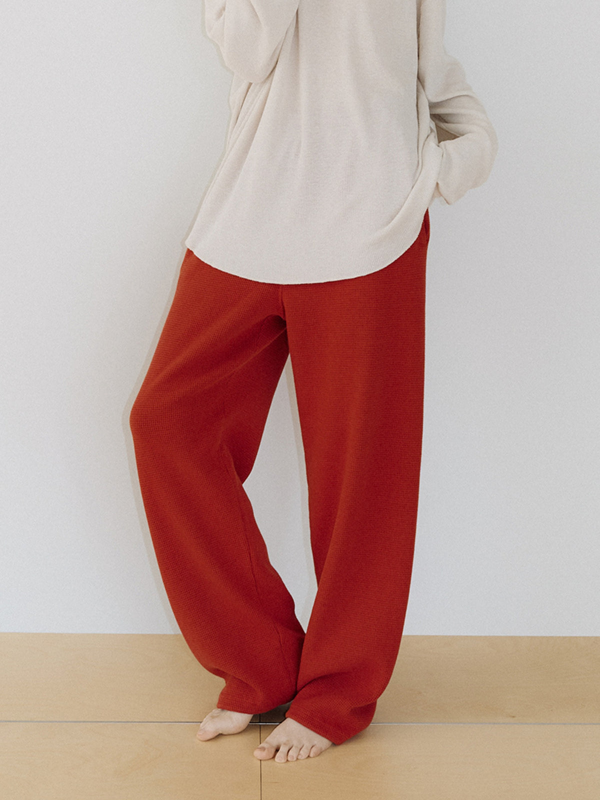 Current Waffle Sweatpants - Red 1