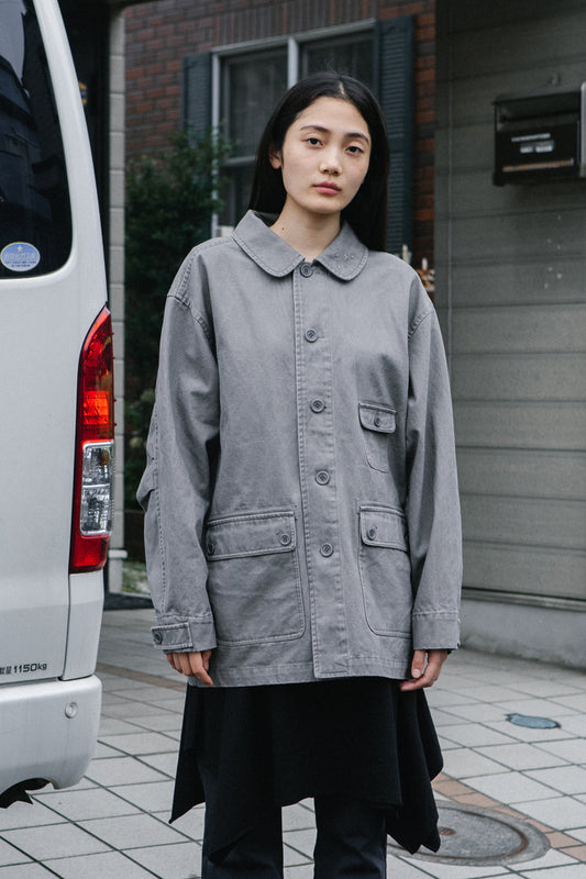 [9/10予約配送] TWO WAY ASYMMETRIC JERSEY SKIRT, GRAY