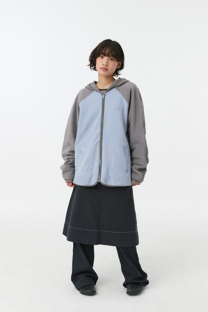 MINI LOGO FLEECE ZIP-UP, SKY BLUE