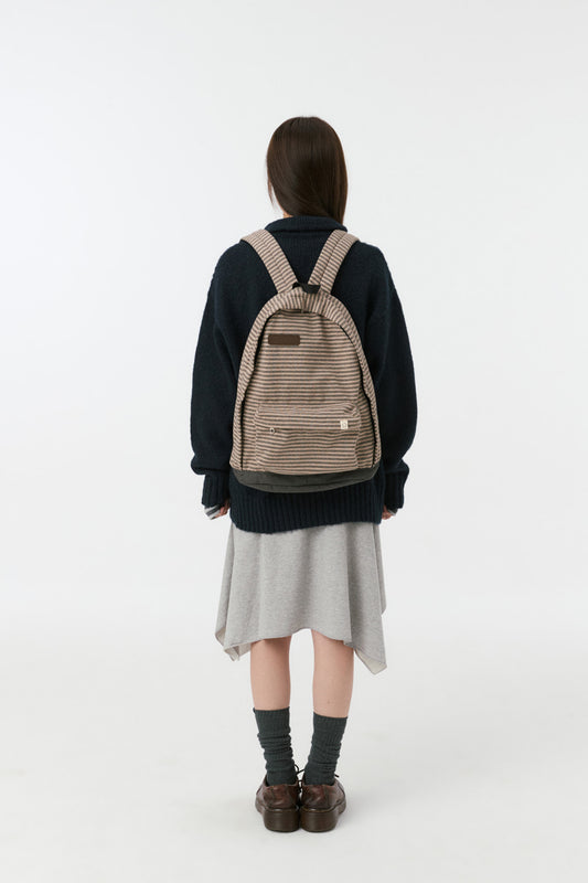 JERSEY STRIPE BACKPACK, BROWN