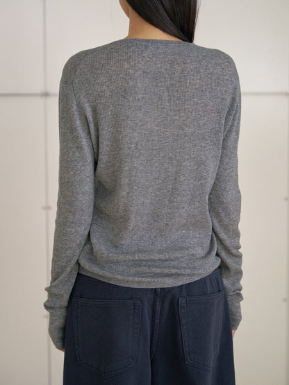 MARAN Henley Neck Pullover - Gray 商品画像13/21