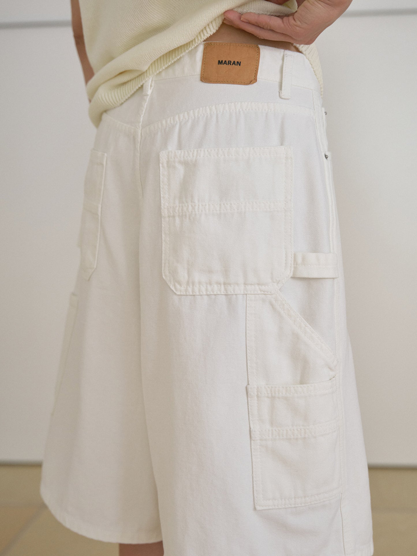 Oxford Work Half Pants - Ivory