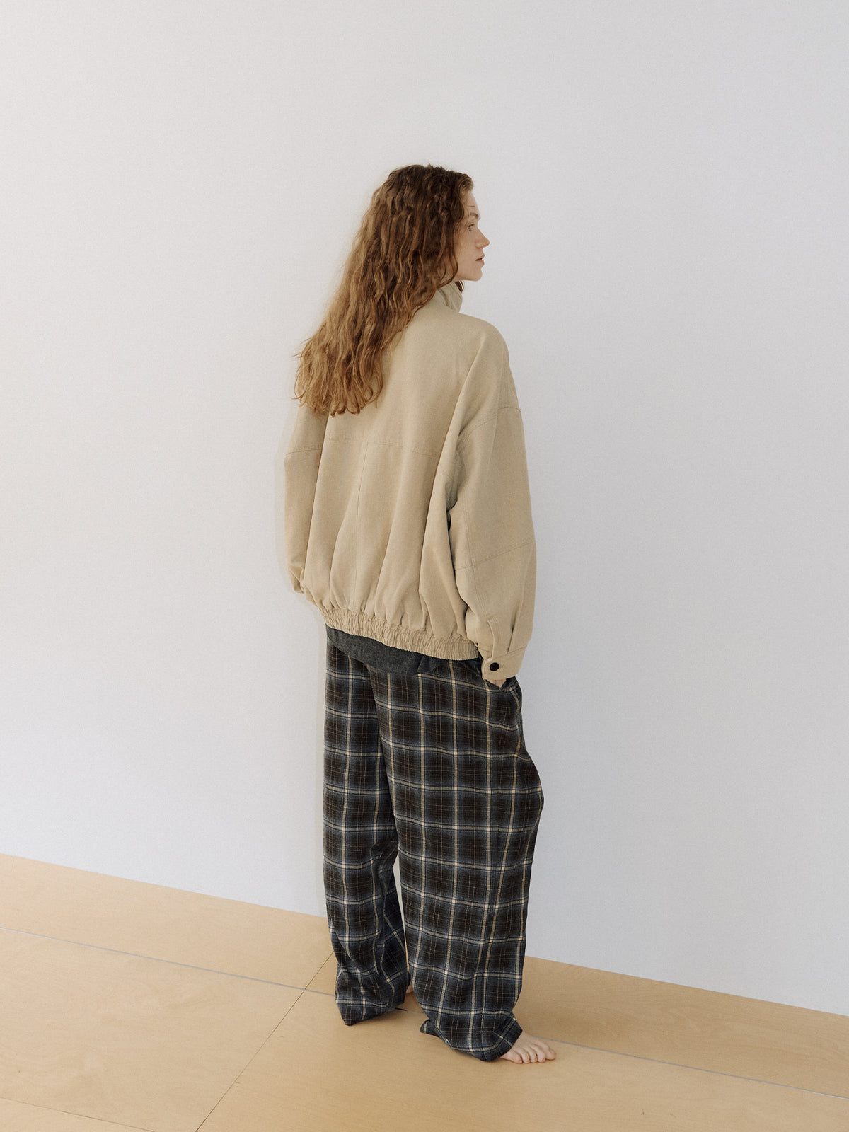Side String Check Pants - Khaki 4