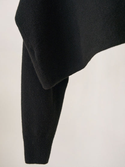 MARAN Unbalanced Boat Neck Pullover - Black 商品画像16/17