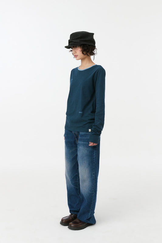 [9/28 予約配送] LETTERING LOGO LONG SLEEVE, NAVY