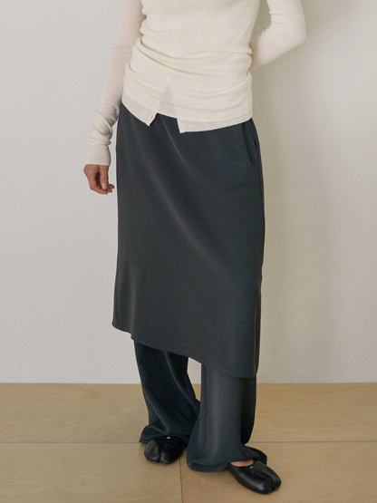 Skirt Overlay Pants - Charcoal 3