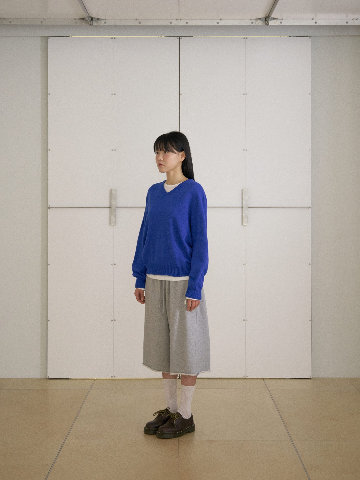 Cutoff Half Sweatpants - Gray