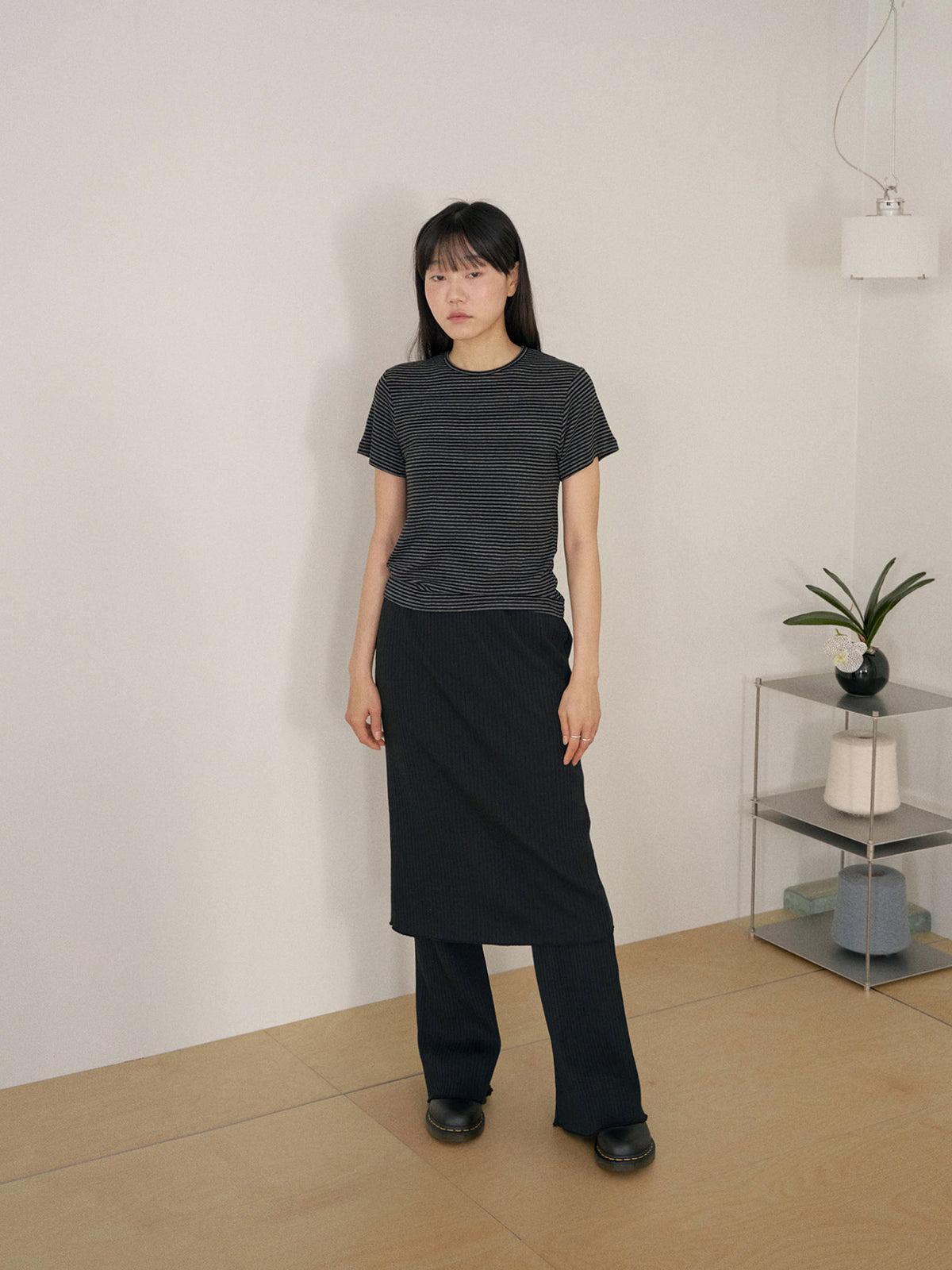 Lino Rib Skirt - Black 4