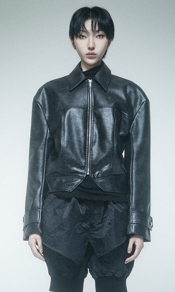 Reculer Signature stitch leather jacket(ブラック) 商品画像5/5