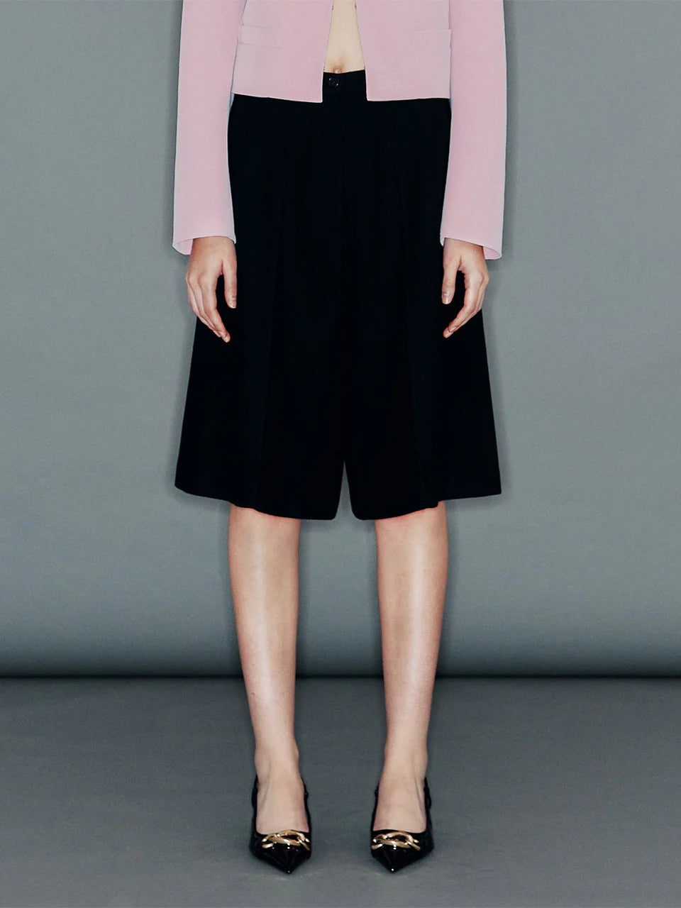 アクラブ ワイドレッグ ウールパンツ レディース ミニマルコーデ