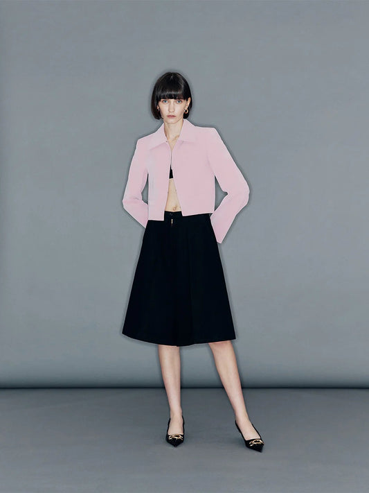 アクラブ ウールハーフパンツ 立体タックデザイン レディース コーデ