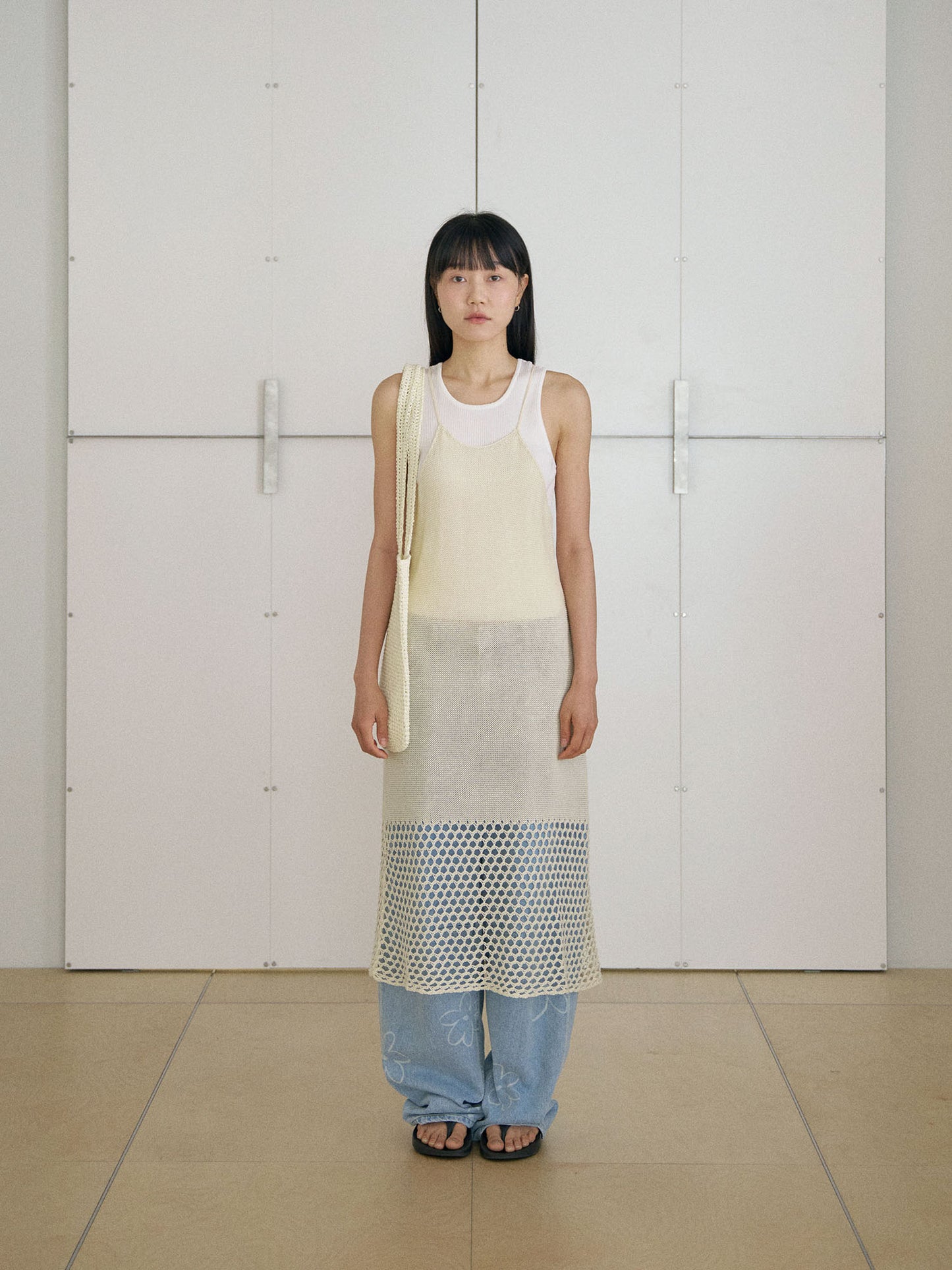 Handmade Paper Knit Bag - Ecru