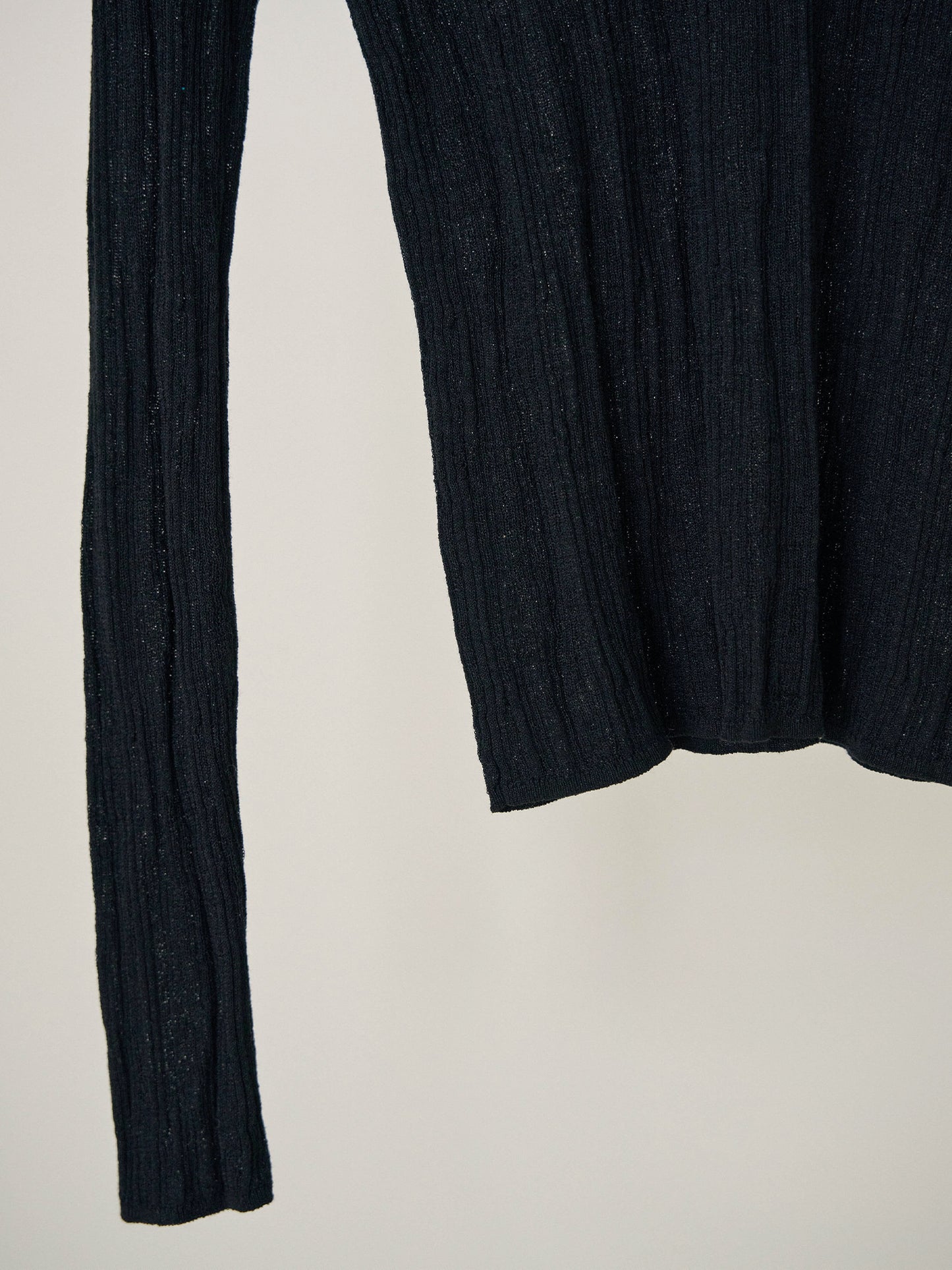 Multi Rib V-neck Pullover - Black
