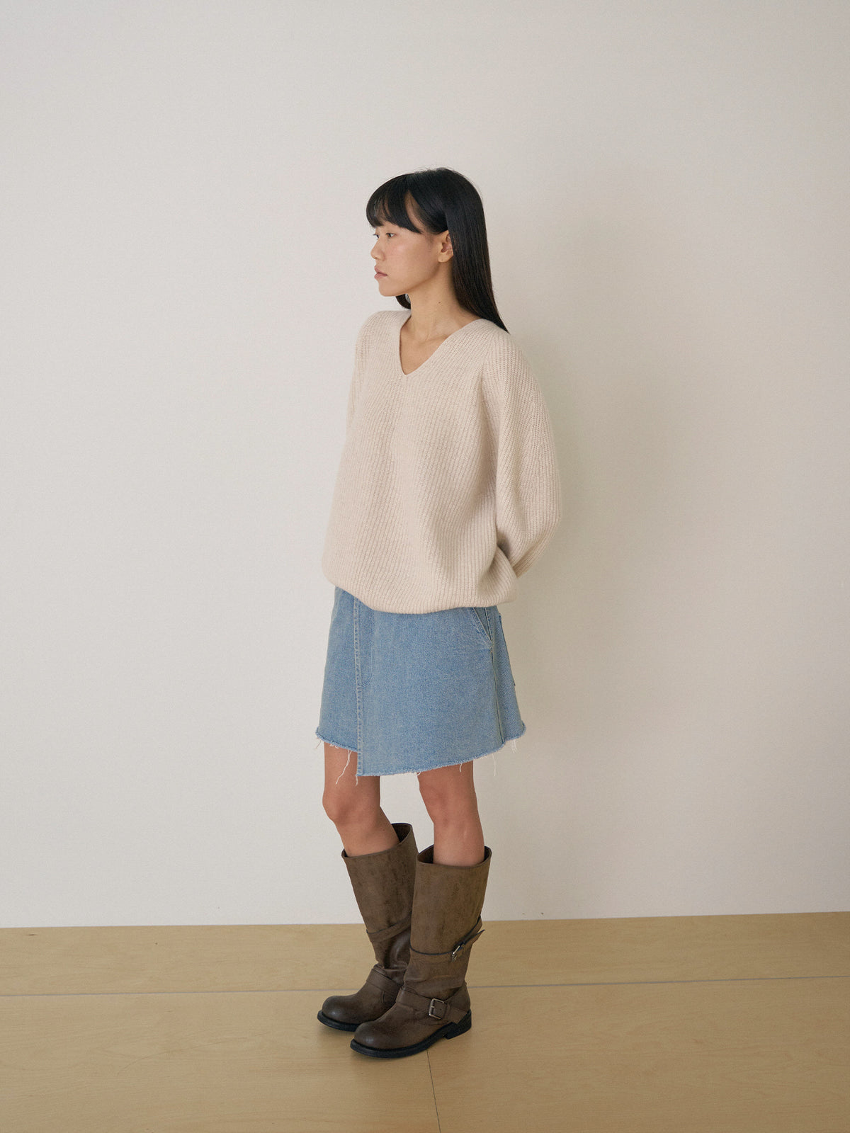 Indigo Denim Wrap Skirt - Indigo 3