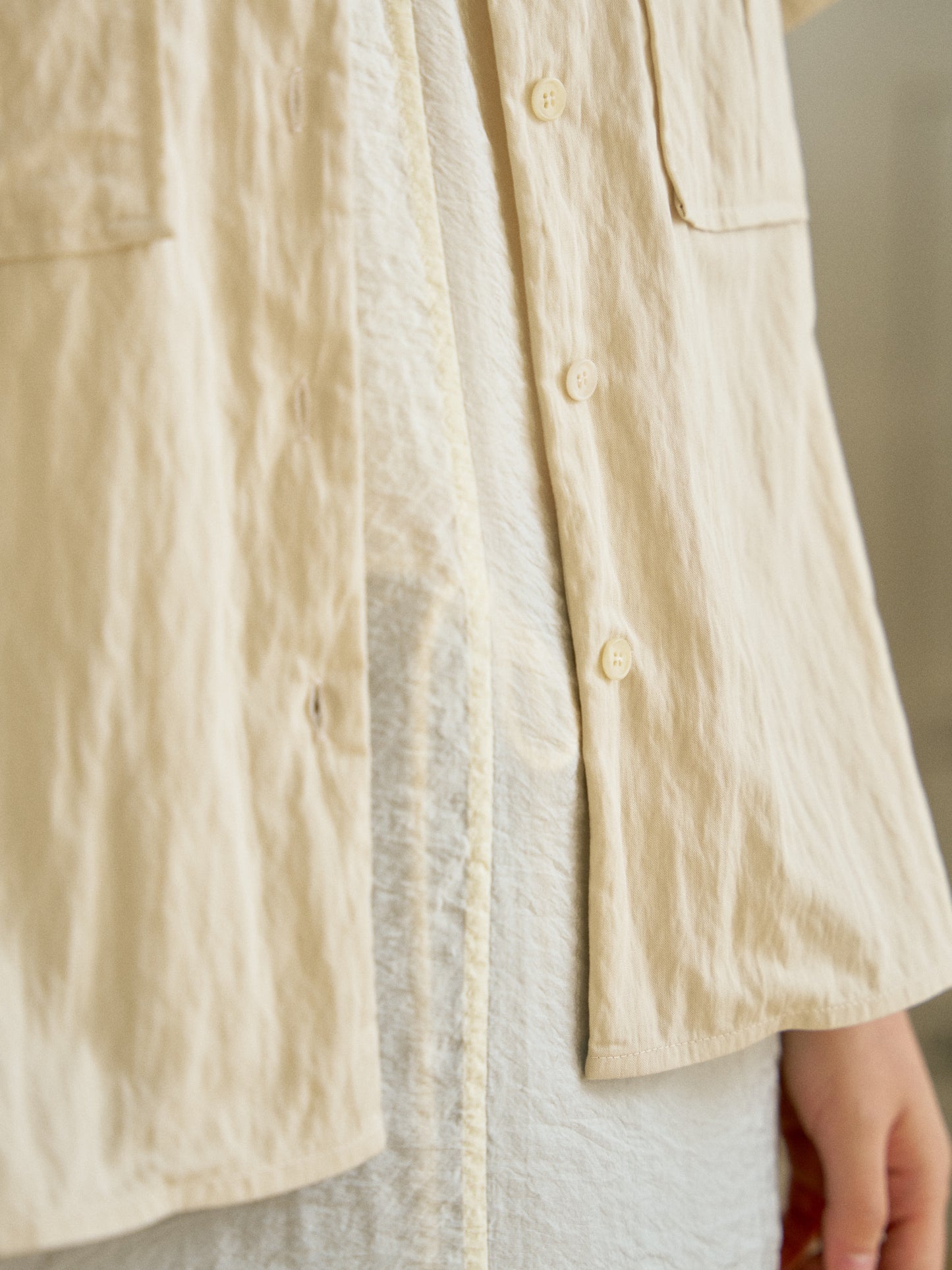 Ray Half Shirt - Ecru