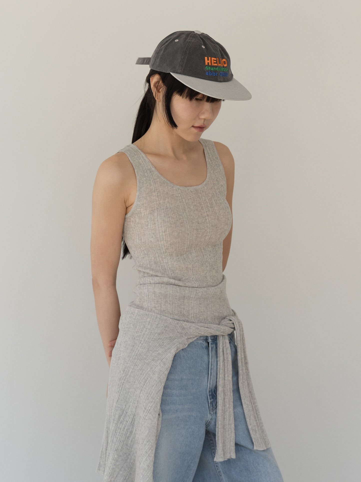 Grand Maison Washed Ball Cap - Charcoal