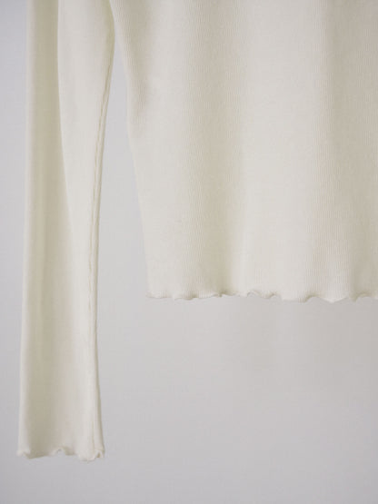 MARAN Wave V-neck Rib Cardigan - Cream 商品画像18/19