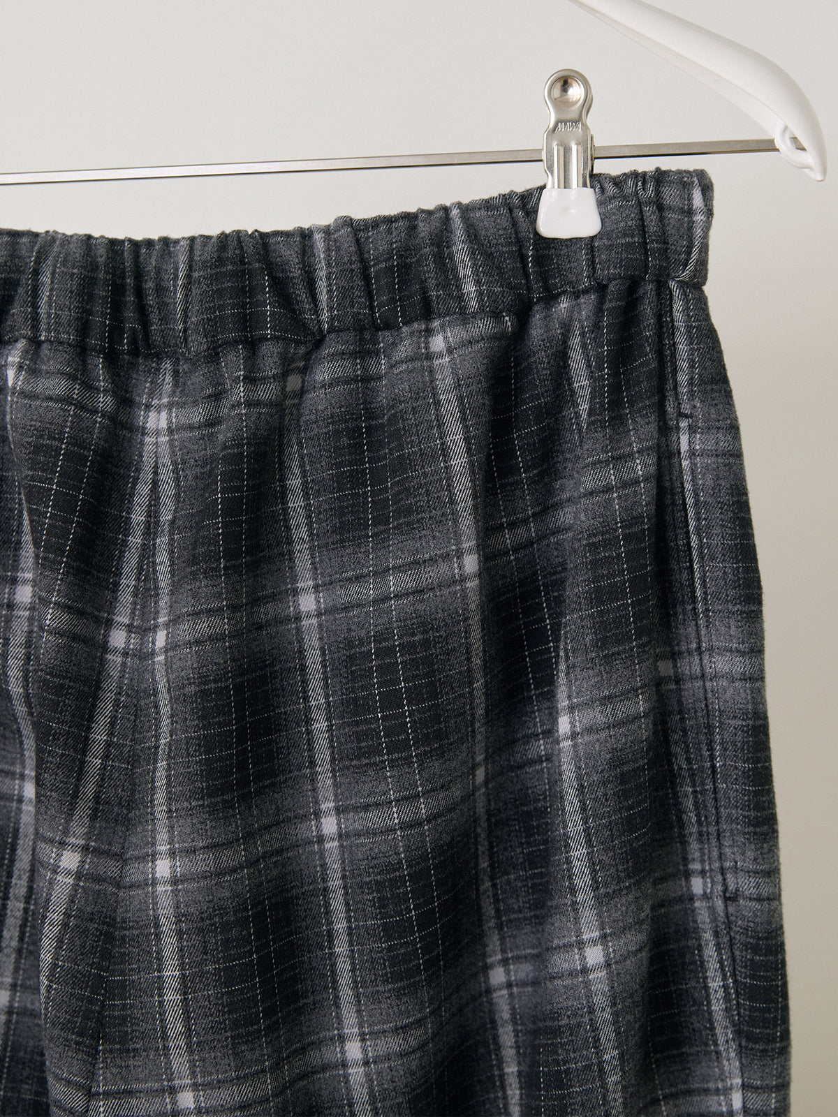 Side String Check Pants - Black 7