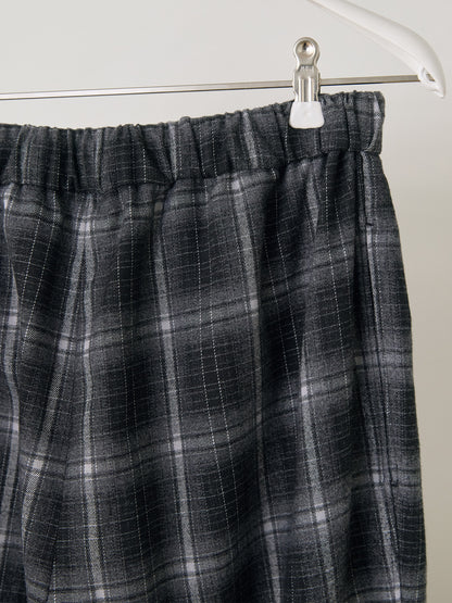 Side String Check Pants - Black 7