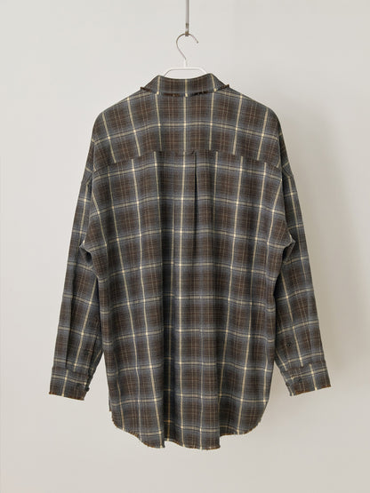 MARAN Fringe Check Shirt - Khaki 商品画像13/21